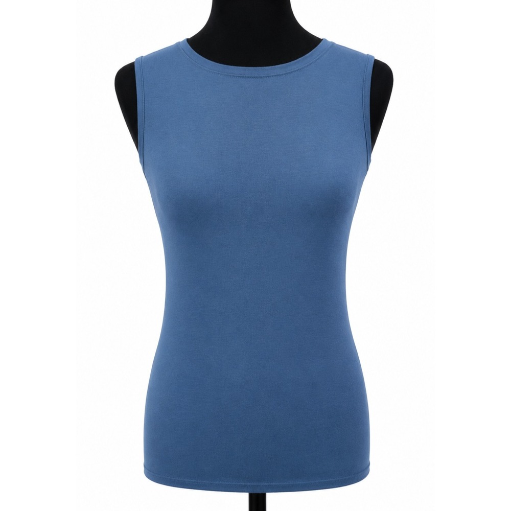 Athleta Womens Essence Twist Back Sleeveless Tank Top‎ Small Blue Stretch Knit